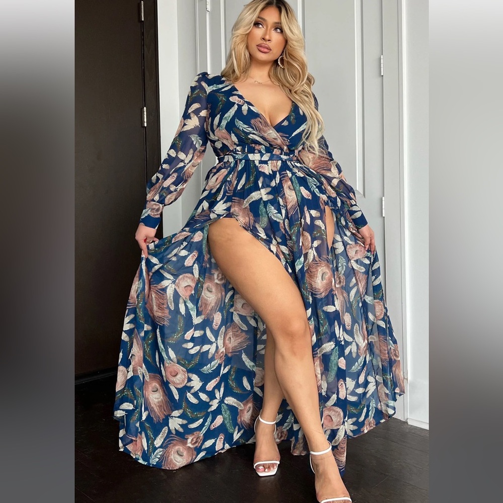 Fashion Nova long sleeve maxi dress - 1X